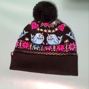 Loungefly Narwhal Beanie Toboggan Cap Hat Black Snowflake Blue Pink Purple